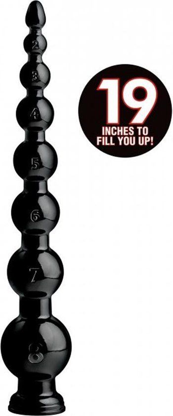 Hosed Graduated Bead Anal Snake Anaaldildo - 49 cm - Black