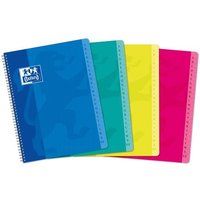 Oxford 100102669 Spiraalboek, 17 x 22 cm, 100 pagina's, kleine vierkantjes, 5 x 5 verschillende kleuren