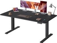VASAGLE Elektrisch Bureau - Sta bureau - Ergonomisch werken - Geïntegreerde USB-C - 160 x 80 cm - Zwart