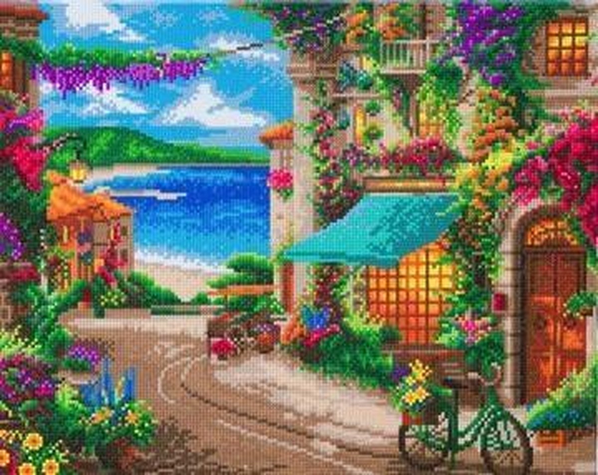 Crystal Art Diamond Painting Italian Cafe CAK-TK6L 40 x 50 cm Thomas Kinkade