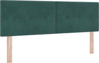 vidaXL Hoofdbord met LED-stripverlichting Groen 160 cm Fluweel