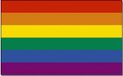 Merkloos / Sans marque Promex Gmbh Regenboog kleuren vlag - 5x - 90 x 150 cm - polyester - met ringen