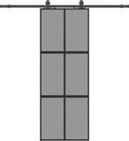 vidaXL Schuifdeur met beslagset, 76x205 cm, gehard glas, zwart