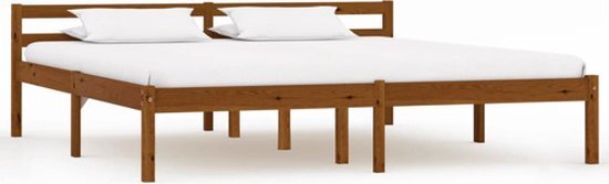 vidaXL Bedframe massief grenenhout honingbruin 160x200 cm