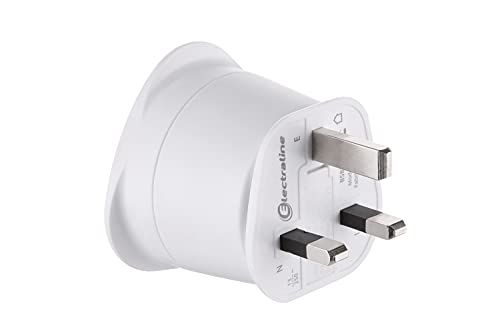 Electraline Energaline 70053 Reisadapter Frankrijk/Europa naar het Verenigd Koninkrijk 2-pins Europa op 3-pins UK, White