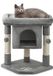 lionto Kattenkrabpaal 60 cm, compact met grot & sisal, donkergrijs
