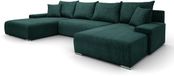 Margaret Hadas24 Hoekbank Lauren U-vorm, 348x188 cm, Slaapfunctie, Opbergbak, Groen