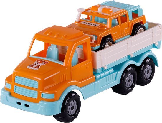 Cavallino XL Torpedo Vrachtwagen met Survival Jeep Oranje, 44,5cm