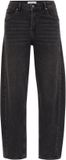 WE Fashion Dames Tapered Fit Broek Zwart Katoen W34