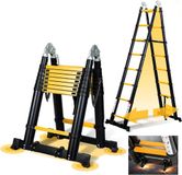 Wan GmbH Échelle télescopique - Échafaudage pliable - Travail sécurisé - Aluminium léger - 5 mètres - Argent