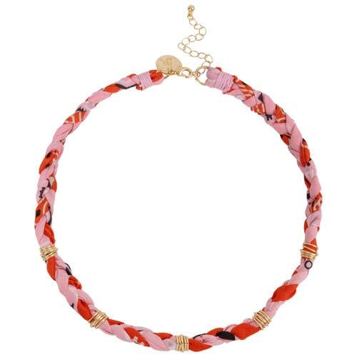 Life of Bulu Lola oranje/roze gevlochten ketting
