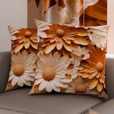 PETTI Artigiani Italiani - Paar kussenslopen 45 x 45 cm van microvezel, decoratief kussen voor slaapkamer, bank, woonkamer, set van 2 kussenslopen, bloemenpatroon 05 2, 100% Made in Italy