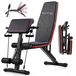 Banc de musculation - Pliable - Réglable - Jusqu'à 120 kg - Avec bandes de résistance
