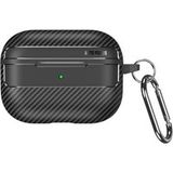 Techsuit Coque CarbonFiber pour Apple AirPods Pro Series, Noire