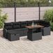Maison Exclusive - Tuinset met 8 zitplaatsen, zwarte polyrotan loungeset