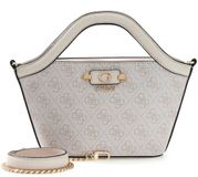 GUESS Lindsey Mini Tote Bone Logo crème