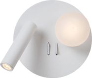 Lucide MATIZ - Bedlamp / Wandlamp - Ø 16,5 cm - LED - 3000K - Met USB oplaadpunt - Wit