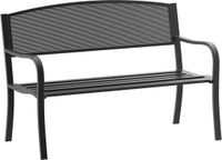 Outsunny Tuinbank 2-zits zitbank parkbank tuin staal zwart 84B-182BK
