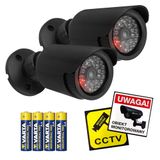 Maclean Dummy Camera Set 2 Stuks | Realistische CCTV Imitatie met Knipperende LED | IP44 Voor Binnen & Buiten | Verstelbare Buiskamera’s | Inclusief Waarschuwingsstickers