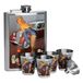 Premier Brands of America Premier Housewares 0508086 Flachmann-set, roestvrijstalen ontwerp over de motorkap, 8 ounce fles 4 kopjes funnel