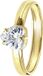 Lucardi Dames Ring met hartvormige zirkonia - Ring - Cadeau - 14 Karaat - Geelgoud