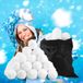 Relaxdays nep sneeuwballen, set van 50, winterdecoratie, stof, kinderen, wit