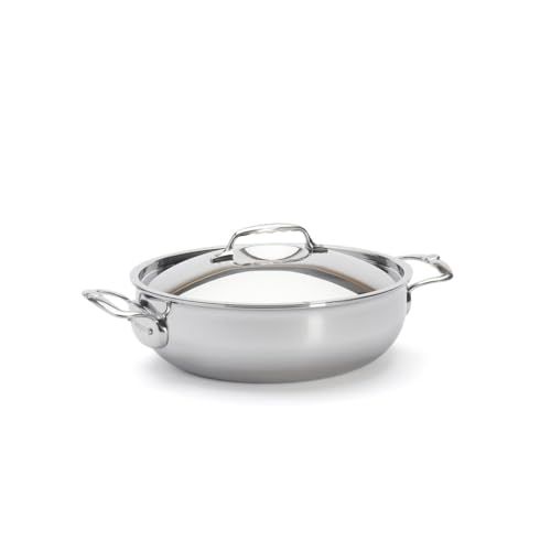 De Buyer 3745.28 Sautoir Bombe Affinity + deksel. 28, roestvrij staal, grijs, 28 cm.