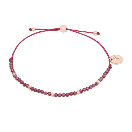 Tamaris Beads armband - rot - Stoffarmband met Perlen aus Granat
