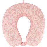 FUL Hello Kitty nekkussen, all-over print, traagschuim, reisaccessoires voor vliegtuig, auto en kantoor, comfortabel en ademend, roze