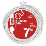 EMOS - IP20 verlengkabel 7 m - 1 x Frans stopcontact - 250 V, 16 A, 3680 W - hoogwaardige pvc-isolatie - H05VV-F3G 1,5 mm² - verhoogde aanraakbescherming - voor binnen - wit