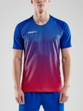 Craft Pro Control Stripe Chemise à manches courtes pour homme - Royal / Rood - Taille S