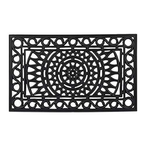 Relaxdays Deurmat rubber - 45 x 75 cm - antislip - weerbestendig - zwart