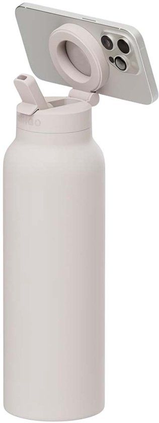 Ringo Drinkfles 710ml met Magnetische Smartphonehouder Compatibel met MagSafe, Beige