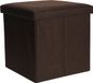 H&S Collection Poef/hocker/voetenbankje - opbergbox - bruin - polyester - 38 x 38 cm - opvouwbaar