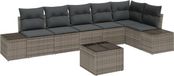 vidaXL Tuinbank Set met Opslag Lichtgrijs Polyrattan