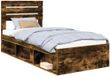 vidaXL Bedframe Gerookt eiken Massief grenenhout 100 x 200 cm