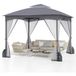 Coast Parasol de jardin - double toit - moustiquaire - 3 x 3 m - kaki