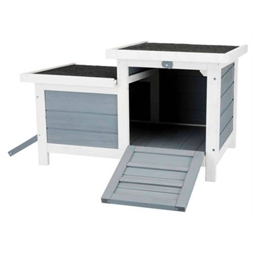 TRIXIE Natura Hok met 2 uitgangen, 70 x 43 x 45 cm, grijs/wit