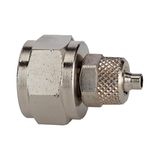 Rechte RIEGLER Rechte schroefverbinding, G 3/8 i., voor slang 6/4 mm, SW 20, werkdruk max. 18 bar, messing vernikkeld