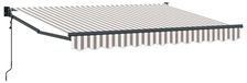 Syfax Lichtgrijs en wit gestreept Electric Awning 3 x 2,5 m