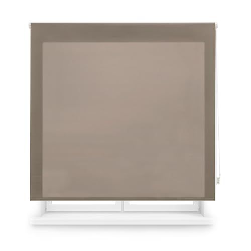 Blindecor Transparant rolgordijn op maat - Bruin - 130x175 cm