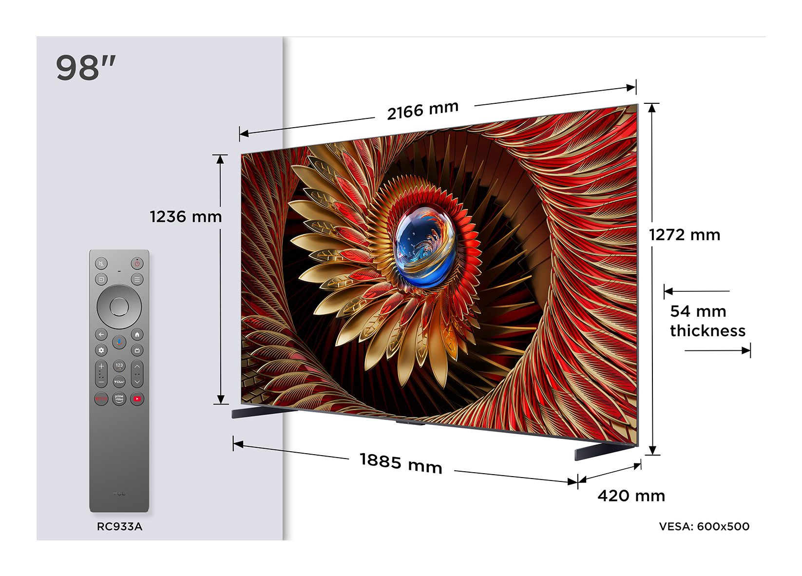 TCL 98C89K / TV screen / 98 inch / 2025