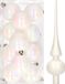 Decoris Kaemingk B.V. 12x Parelmoer witte kunststof kerstballen met glazen piek mat - Kerstversiering