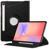 FINTIE Roterende hoes voor Samsung Galaxy Tab S9 FE 10.9 Inch/Galaxy Tab S9 11 Inch 2023 met S-penhouder, 360 graden draaibare standaard hoes Auto Sleep/Wake, zwart
