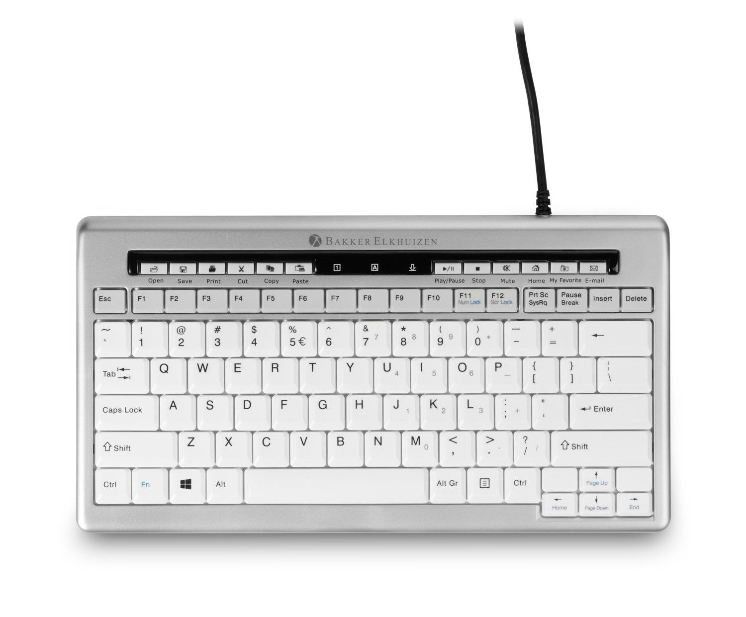 BakkerElkhuizen S-board 840 Compact Keyboard - US English - USB - QWERTY - Tenkeyless