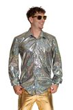 Partychimp Shiny Disco Shirt Zilver voor Heren