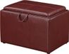 Bourgogne rouge Pouf de rangement - Pouf avec espace de rangement - Créer un siège supplémentaire - Couvercle amovible - 40x40x58 cm