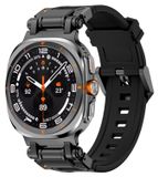 Wigento Samsung Siliconen horlogeband met metalen gesp voor Samsung Galaxy Watch Ultra 47mm - Snelkoppeling, zwart