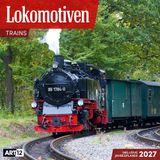 Lokomotiven Kalender 2027 - 30x30 - Art12: Stilsicherer Eisenbahn-Kalender im schlanken Hochformat (aufgeklappt 30x60 cm) | zum Eintragen
