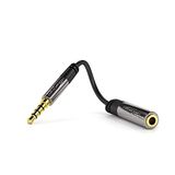 KabelDirekt 3,5mm jackplug headset-adapter – stekker/bus | 1x stekker 3,5mm > 1x bus 3,5mm, 4-polig